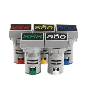 Imagem de 1 mini medidor de frequência de cabeça quadrada de 28,9 x 28,9 Hz tela grande 0-99 Hz display digital industrial Hertz medidor LED iluminado (azul)