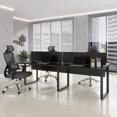 Imagem de Plataforma Dupla 4p 220x120cm Tub Corporativa Light Preto