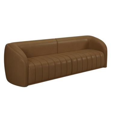 Imagem de Sofá 04 Lugares Para Sala De Estar 292 cm Lazio M03 Couríssimo Whisky - Lyam Decor