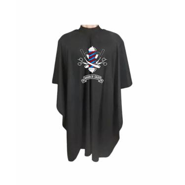 Imagem de Capa De Barbeiro Estampada Em Microfibra Fecho Em Botão