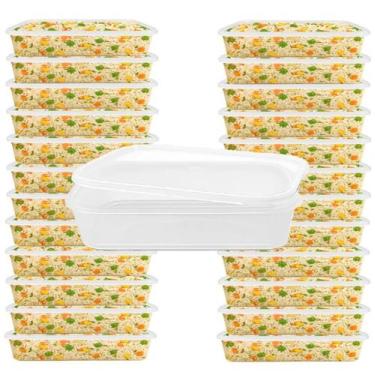 Imagem de Marmita Embalagem Microondas Freezer 500ml 24 Unidades - Brasil Pack
