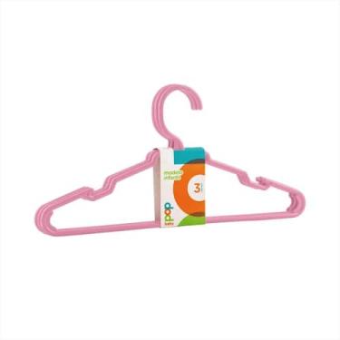 Imagem de Cabide Infantil PopBaby Roupa Acrilico Plástico Reforçado Grosso Calça