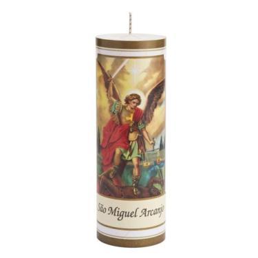 Imagem de Vela Votiva (7 dias) São Miguel Arcanjo 260g Parafina Pura - 8 unidade