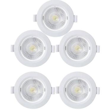 Imagem de Kit 5 Spot Embutir Taschibra Alltop Redondo Led 5W 4000K