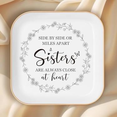 Imagem de LITTLEBIGGER Presentes de aniversário de melhor amiga para mulheres – Side By Side Or Miles Apart, Sisters Are Always Close At Heart, Presente para irmãs – Presentes para amigas que vão embora