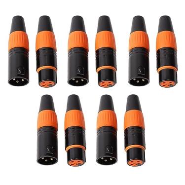 Imagem de 10 peças de plugue XLR de 3 pinos, 5 machos, 5 fêmeas, adaptador balanceado, conector de solda para alto-falantes, amplificadores, microfones