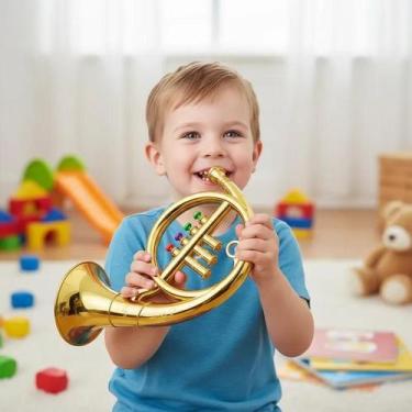 Imagem de Trompa de Brinquedo Musical Infantil Trompete para Criança - Yeet