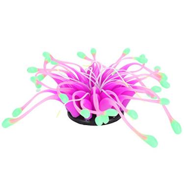 Imagem de Yctze Planta de água de Simulação de Silicone Artificial para Decoração de Tanque de Peixes de Aquário-ornamento Colorido Ecológico (Roxo)