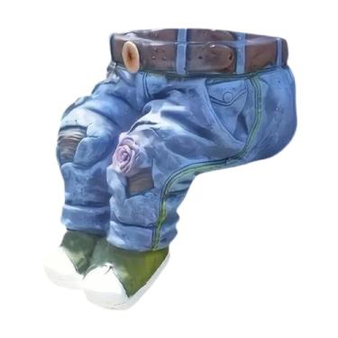 Imagem de Nishiyuenyi Vaso de Plantas Jeans, Vaso de Plantas para Calças Jeans, Ornamento de Vaso de Flores de Resina, Suporte de Plantas para Mesa, Escritório, Peitoril Da