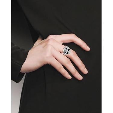 Imagem de Anel masculino estilo geométrico em forma de crânio em forma de crânio em aço inoxidável vintage BLC554-04, 11, Aço inoxidável, Sem pedra preciosa