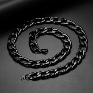 Imagem de Colar masculino Fígaro/Rolo/Marinheiro/elos cubanos, colar grosso, corrente feminina, joia de 35 a 71 cm, 26inch, Aço inoxidável, Sem Pedra Preciosa