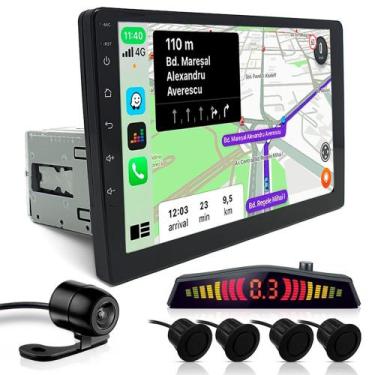 Imagem de Multimídia 1 Din 9 Polegadas + Câmera + Sensor Ré Preto Fosco Picanto 