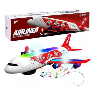 Imagem de Avião Grande Brinquedo Com Show De Luzes Música E Movimentos Cor Branc