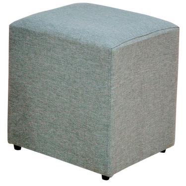 Imagem de Puff Quadrado Decorativo L02 Sala de Estar Linho Cinza Escuro - Lyam Decor