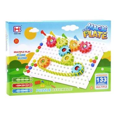 Imagem de Bloco de Montar Infantil Educativo Puzzle Magic Plate - BBLK