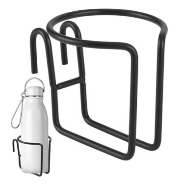 Imagem de UNICRAFTALE Suporte de copo portátil preto para carrinho de compras, 2 peças, suportes de copos pendurados para carrinhos de compras, suportes de copos de metal para pendurar garrafa cônica de café
