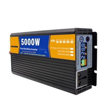 Imagem de Inversor de onda senoidal pura de 5000 W com entrada CC de 12 V/24 V/48 V/60 V/72 V e saída CA. Conversor de energia solar para trailers, caminhões, barcos e residências,24V to 220V