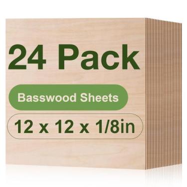 Imagem de Folhas de madeira compensada Rowood Basswood 3mm 12x12x0,3cm cortadas 