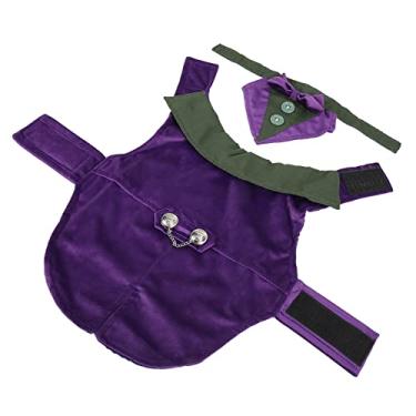 Imagem de Yctze Cães Smoking Bonito Elegante Moda Retro Cão Formal Festa de Casamento Terno Com Gravata Borboleta para Cães Pequenos e Médios Gatos - Roxo (M)