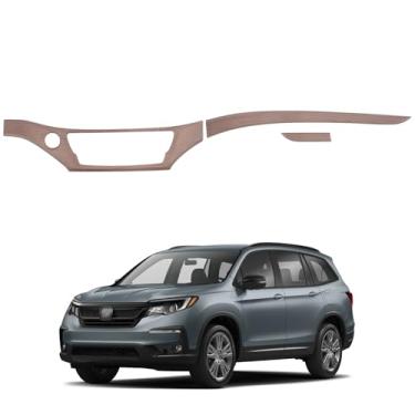 Imagem de Qiosreui Capa de painel de painel de painel para Honda Pilot 2016-2022/Ridgeline 2017-2023/Passport 2019-2023, tira de acabamento do painel de instrumentos central, moldura de acabamento do botão do