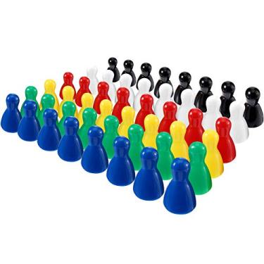 Imagem de Gejoy 48 Pcs Board Game Pieces Bulk Multicolor Plastic Pawns 1 Inch Chess Tabletop Markers