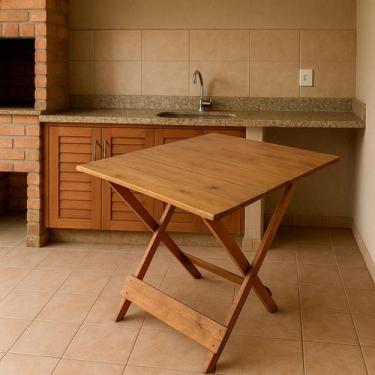 Imagem de Mesa de Bar de madeira dobr vel Ismalu, Mel