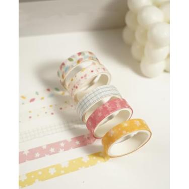 Imagem de Conjunto de fita Washi vintage - Fita Washi estampada vintage fitas decorativas para álbuns, diário e presente para amantes de artesanato DIY - Estrela