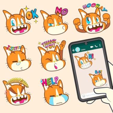 Imagem de Adesivos Kawaii fofos para crianças decoração de parede e cadernos com gatos emojis e elementos divertidos 40x40cm