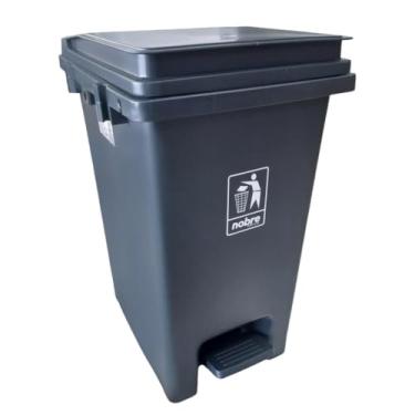 Imagem de Lixeira Plástica com Pedal 20L Cinza Banheiros Cozinhas - Nobre