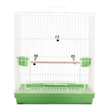 Imagem de Gaiola para Papagaio, Gaiola de Calopsita Mansa Montada com 2 Coxinhos Comedouro Passaros E Poleiros(COR VERDE)