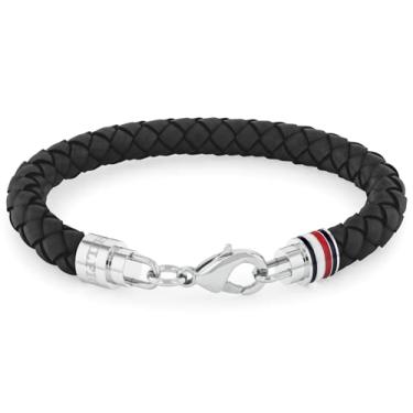 Imagem de Tommy Hilfiger Joias masculinas - pulseira de couro, fecho lagosta - elegante e simples - clássico, estilo diário - presente para ele, Large, Couro, Sem pedras preciosas