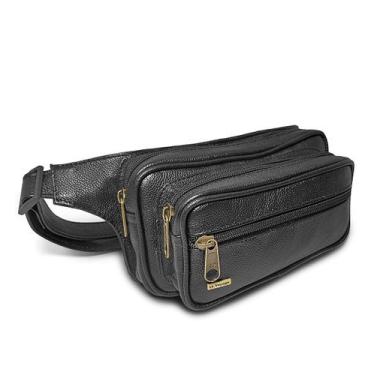 Imagem de Pochete Feita De Couro Le Voyage Espaçosa Resistente Unissex, Preto