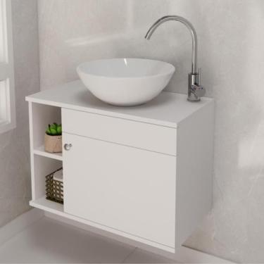 Imagem de Gabinete Armário De Banheiro Suspenso Com Cuba De Apoio Sobrepor Lavab