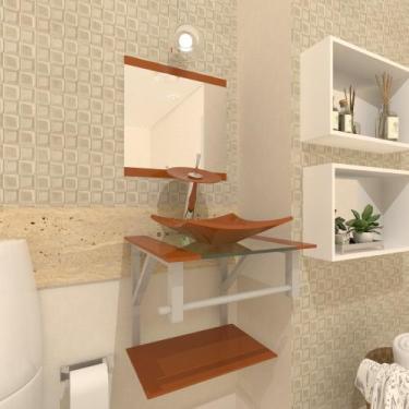 Imagem de Gabinete de vidro para banheiro 40cm ac slim com espelho - Ekasa, Dour