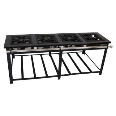 Imagem de Fogão Industrial Venâncio 4 Bocas Duplas a Gás em Linha Baixa Pressão 