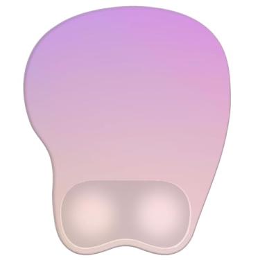 Imagem de Mouse pad com descanso de pulso mouse pad ergonômico com suporte de pulso confortável em forma de M para alívio da dor Base de PU antiderrapante para laptop, escritório e casa (ilás)
