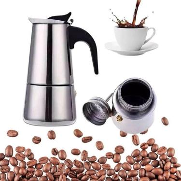 Imagem de Cafeteira Italiana Aço Inox 200Ml 4 Xícaras Dispensa Filtro