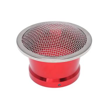 Imagem de Copo universal de filtro de ar de alumínio para carburadores PWK PE — Entrada de boca de sino do acelerador CNC para motocicleta, ATV, bicicleta suja (vermelho, 50 mm)
