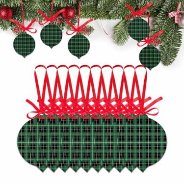 Imagem de Enfeite de Natal 2025 Conjunto de 10, Feliz Natal, Búfalo Verde, Xadrez, Acrílico, Acessórios de Pendurar para Decoração de Árvore de Natal, Dia de São Parker Enfeites em Forma de Folha Xadrez Preto