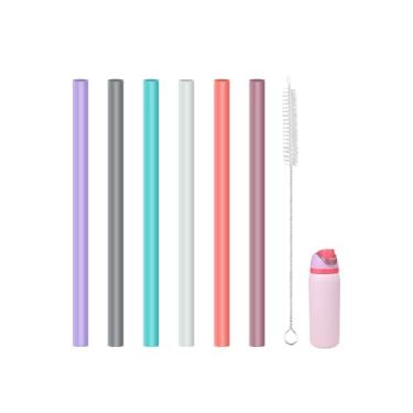 Imagem de KLOWOAH Canudos de substituição compatíveis com garrafa de água de aço inoxidável isolada FreeSip Owala 947 ml, com 1 escova (6 cores para 946 ml)