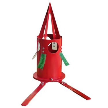 Imagem de Dispensador de saco grande de reforço | Descarregador de saco a granel para ração animal, grãos, fertilizantes | Resistente à ferrugem, portátil para fazenda, armazém | Vermelho