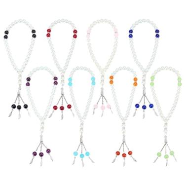 Imagem de PH PandaHall 8 cores contas de oração Tasbih contas de vidro pulseira islâmica 33 contas de rosário redondo muçulmano Misbaha Tasbeeh pulseiras para mulheres homens joias presente Eid Mubarak Ramadã