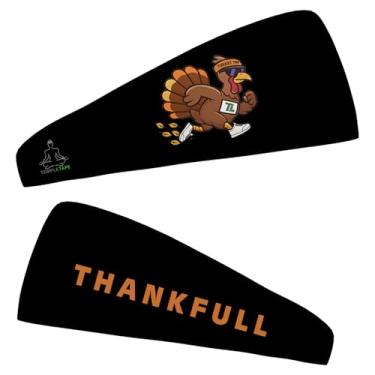 Imagem de Bandanas de corrida Turkey Trot - faixa de ação de graças - faixas de transpiração para homens e mulheres - preta