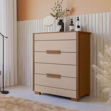 Imagem de Cômoda Gaveteiro Ambiente Dhara Carvalho Fendi - Moval