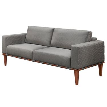 Imagem de Sofá Namoradeira Bella Luxo Castellar Móbile Linho Cinza Linho Cinza