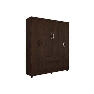 Imagem de Guarda Roupa 6 Portas E 2 Gavetas Flash Ii Ébano - Demóbile