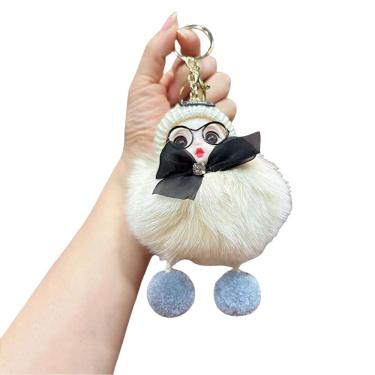 Imagem de Chaveiro de pelúcia Cute Bunny Doll White Fur Rabbit Women