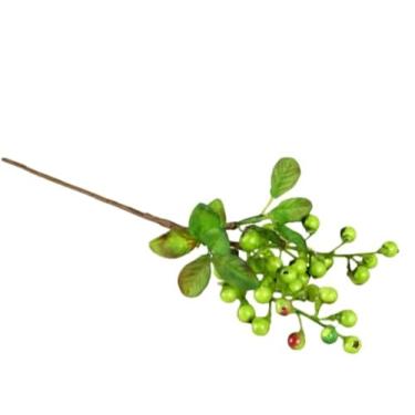 Imagem de Tiosen Hastes artificiais de mirtilo com frutas vermelhas, decoração de frutas azuis de Natal, arranjo floral DIY, flores de plantas artificiais (verde)