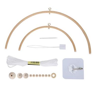 Imagem de Kit de carrilhão de diy artesanato contas de madeira pingente sinos berço do bebê móvel carrilhão de para decoração do berçário contas de madeira gancho de linha