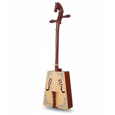 Imagem de Morin Khuur Cabeça de cavalo de madeira de bordo violino esculpido à mão Instrumento tradicional mongol Morin Khuur Iniciante Profissional Estudante Instrumento Musical Étnico Instrumento de Música